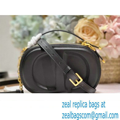 dior black calfskin CD Signature Oval Camera Bag 2023