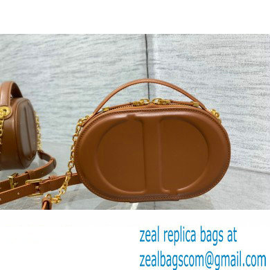 dior brown calfskin CD Signature Oval Camera Bag 2023