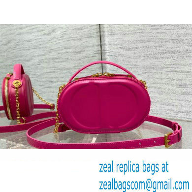 dior fuchsia calfskin CD Signature Oval Camera Bag 2023