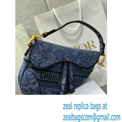 dior saddle bag in Denim Blue Albero della Vita Embroidery 2023 - Click Image to Close