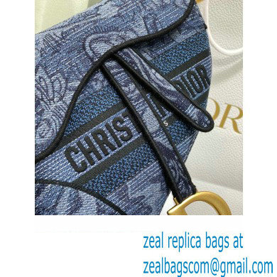 dior saddle bag in Denim Blue Albero della Vita Embroidery 2023 - Click Image to Close