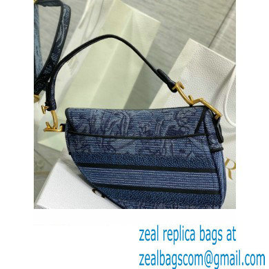 dior saddle bag in Denim Blue Albero della Vita Embroidery 2023 - Click Image to Close