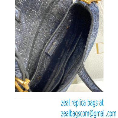 dior saddle bag in Denim Blue Albero della Vita Embroidery 2023