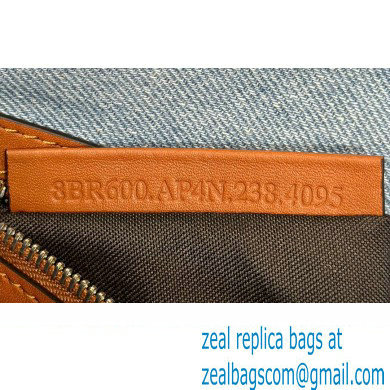 fendi Light blue denim medium Baguette bag with FF embroidery 2023