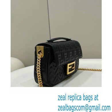 fendi medium Baguette Chain Midi bag in nappa leather black 2023 - Click Image to Close