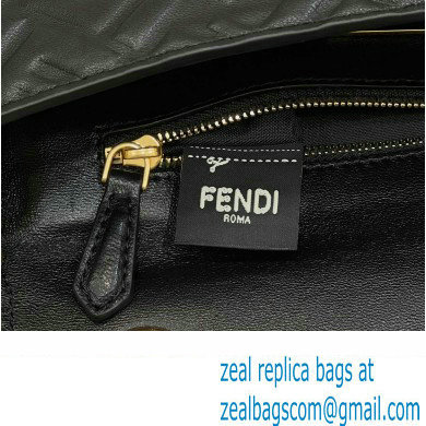 fendi medium Baguette Chain Midi bag in nappa leather black 2023 - Click Image to Close