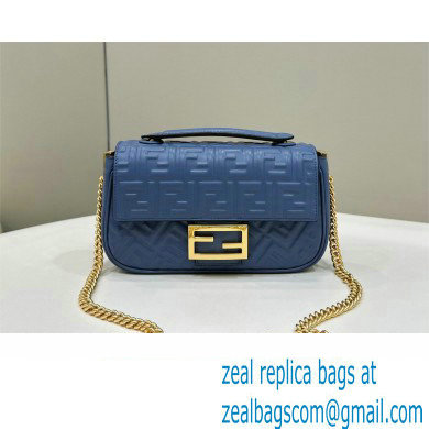 fendi medium Baguette Chain Midi bag in nappa leather blue 2023