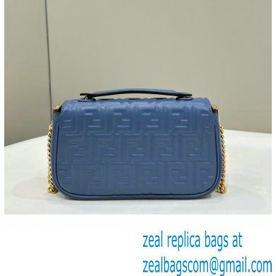 fendi medium Baguette Chain Midi bag in nappa leather blue 2023 - Click Image to Close