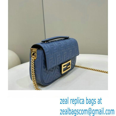 fendi medium Baguette Chain Midi bag in nappa leather blue 2023 - Click Image to Close
