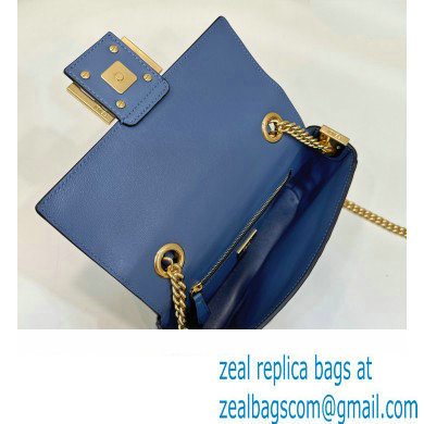 fendi medium Baguette Chain Midi bag in nappa leather blue 2023