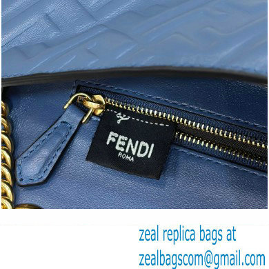 fendi medium Baguette Chain Midi bag in nappa leather blue 2023 - Click Image to Close