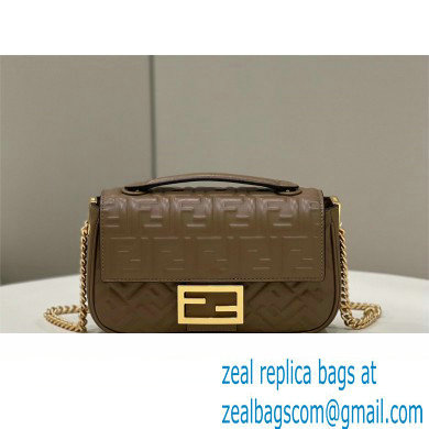 fendi medium Baguette Chain Midi bag in nappa leather coffee 2023