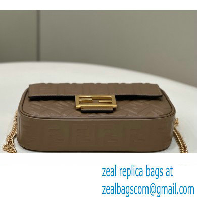 fendi medium Baguette Chain Midi bag in nappa leather coffee 2023