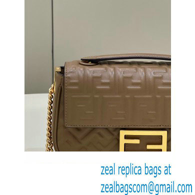 fendi medium Baguette Chain Midi bag in nappa leather coffee 2023