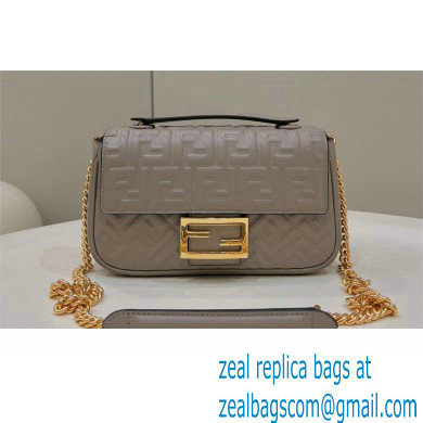 fendi medium Baguette Chain Midi bag in nappa leather gray 2023 - Click Image to Close