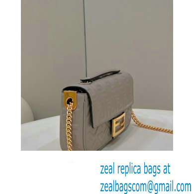 fendi medium Baguette Chain Midi bag in nappa leather gray 2023 - Click Image to Close