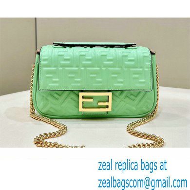 fendi medium Baguette Chain Midi bag in nappa leather green 2023 - Click Image to Close