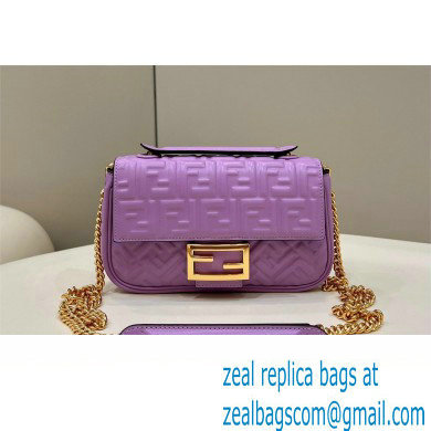 fendi medium Baguette Chain Midi bag in nappa leather lavender 2023 - Click Image to Close