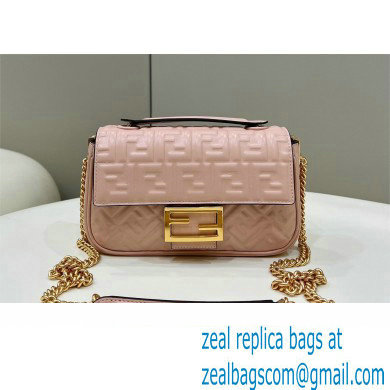 fendi medium Baguette Chain Midi bag in nappa leather pale pink 2023