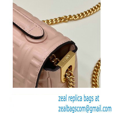 fendi medium Baguette Chain Midi bag in nappa leather pale pink 2023 - Click Image to Close