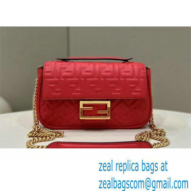 fendi medium Baguette Chain Midi bag in nappa leather red 2023 - Click Image to Close