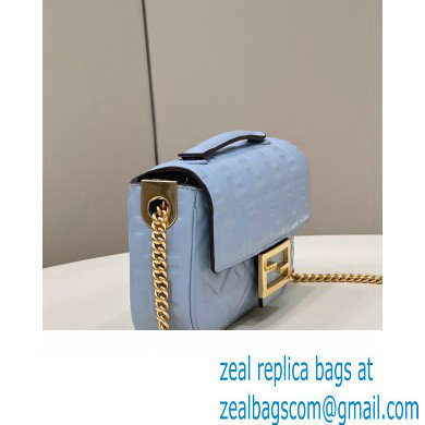 fendi medium Baguette Chain Midi bag in nappa leather sky blue 2023 - Click Image to Close