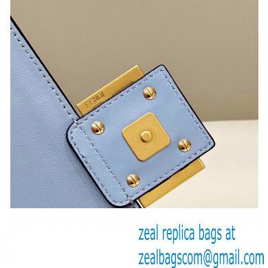 fendi medium Baguette Chain Midi bag in nappa leather sky blue 2023 - Click Image to Close