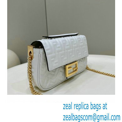 fendi medium Baguette Chain Midi bag in nappa leather white 2023 - Click Image to Close