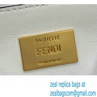 fendi medium Baguette Chain Midi bag in nappa leather white 2023 - Click Image to Close