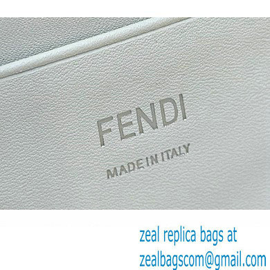 fendi white and black canvas Mini Baguette bag with FF embroidery 2023