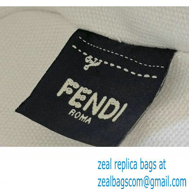 fendi white and black canvas Mini Baguette bag with FF embroidery 2023 - Click Image to Close