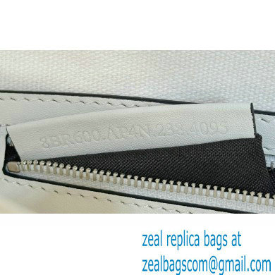 fendi white and black canvas medium Baguette bag with FF embroidery 2023