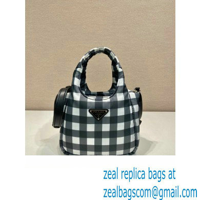 prada black check bucket bag 1BG359 2023