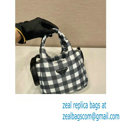 prada black check bucket bag 1BG359 2023 - Click Image to Close