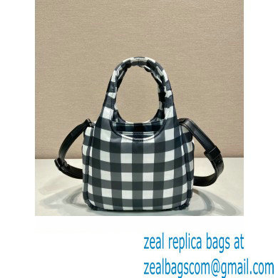 prada black check bucket bag 1BG359 2023 - Click Image to Close