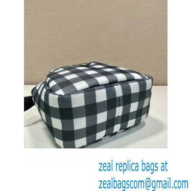 prada black check bucket bag 1BG359 2023 - Click Image to Close