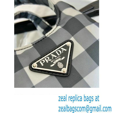 prada black check bucket bag 1BG359 2023 - Click Image to Close