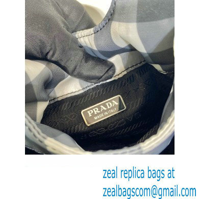 prada black check bucket bag 1BG359 2023