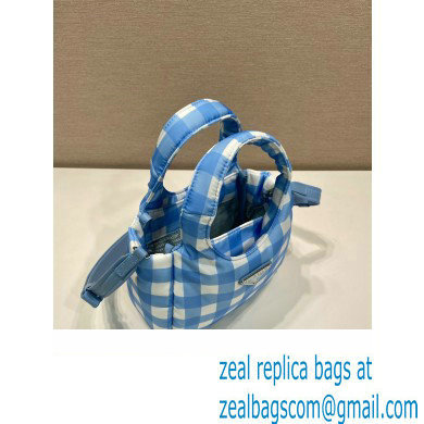 prada blue check bucket bag 1BG359 2023