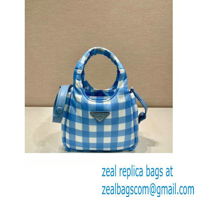 prada blue check bucket bag 1BG359 2023