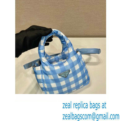 prada blue check bucket bag 1BG359 2023