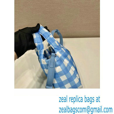 prada blue check bucket bag 1BG359 2023