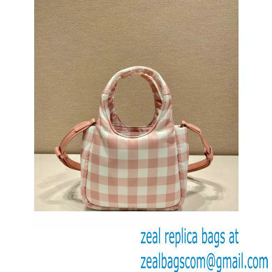 prada pink check bucket bag 1BG359 2023