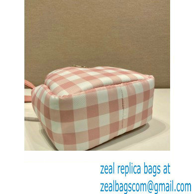 prada pink check bucket bag 1BG359 2023 - Click Image to Close
