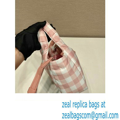 prada pink check bucket bag 1BG359 2023 - Click Image to Close