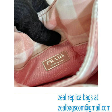 prada pink check bucket bag 1BG359 2023