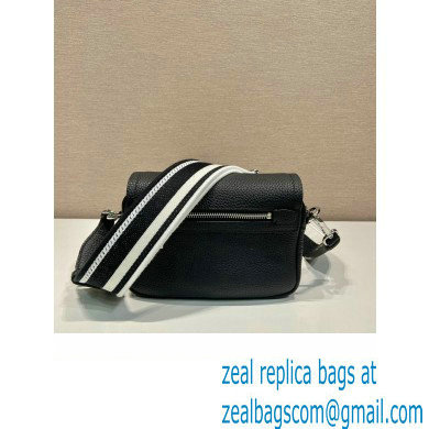 prada shoulder bag in grained calfskin 1bd332 black 2023 - Click Image to Close