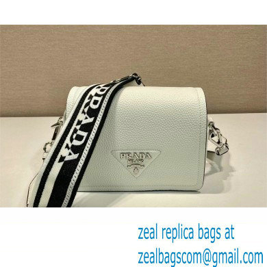 prada shoulder bag in grained calfskin 1bd332 white 2023
