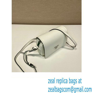 prada shoulder bag in grained calfskin 1bd332 white 2023 - Click Image to Close