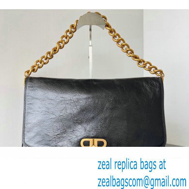 Balenciaga BB Soft Large Flap Bag in peach calfskin Black/Gold 2023